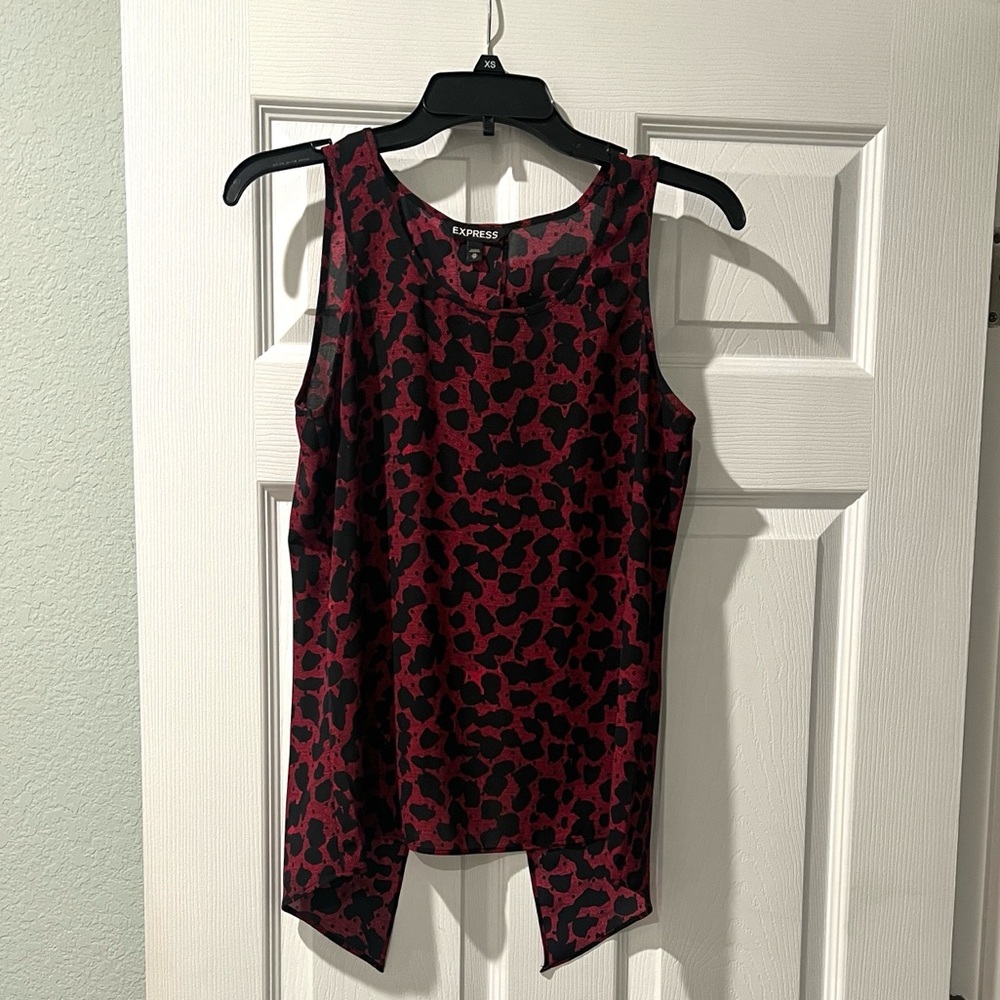 Express Red and Black Leopard Tank Top- XS